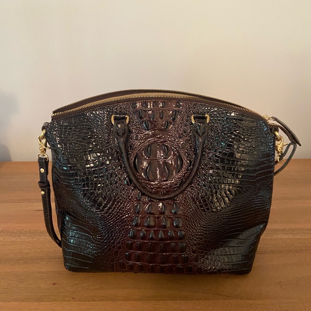 Brahmin Large Duxbury Satchel - Chocolate Brown